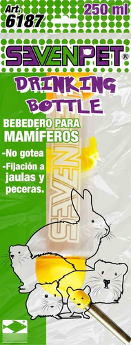 Bebedero Antigoteo Hamster Conejo Ratón Cuyo 250 Ml 6187 Color Amarillo