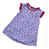 Vestido Algodon Estampado Flores Con Body 3m 6m 9m 12meses 