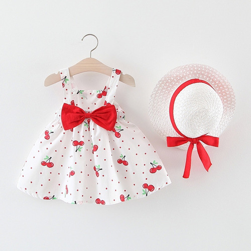 Vestido De Princesa Con Correa De Fresa Para Bebés Y Niñas 1