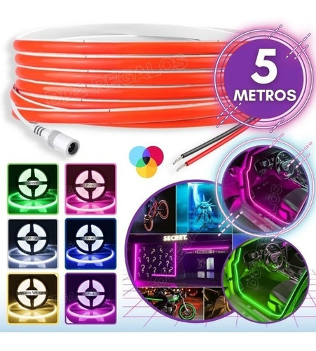 Tira Luz Led 5 Metros Kit Completo Autoadhesivas Colores