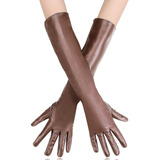 Guantes Largos De Piel Sintética Bellady Para Mujer, Guantes