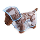 Chubasquero Transparente Azul Para Perros/ Gatos Talla M