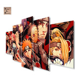 Quadro 5 Peça Decorativo Sharingan Naruto Anime Itachi Fol