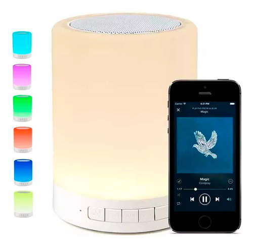 10 Bocinas Bluetooth Recargable Lampara Led Touch Multicolor