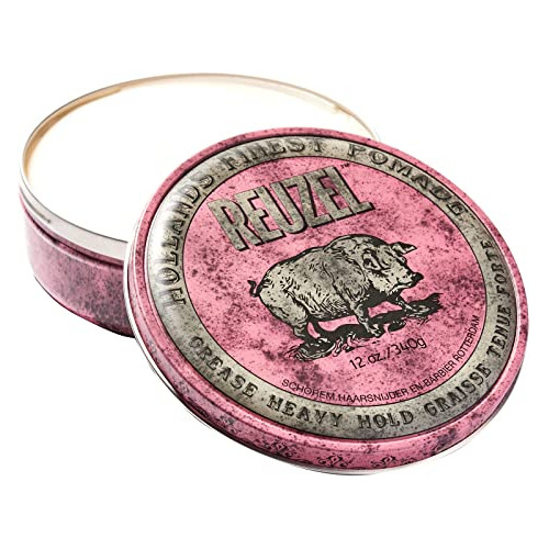 Pomada Reuzel Pink Grease Heavy Hold, Cera Para Fijar El Cab