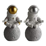 Decoração De Mesa Astronaut And Planet Statue Spaceman Livin