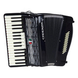 Acordeon Gaita Sanfona Cadenza 48 Baixos Preta 34 Teclas