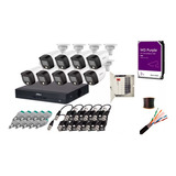 Kit Dvr 16ch 5mp, 9 Cam 5mp Full Color, 2tb, Cat6, Fuente