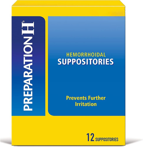 Set De 12 Supositorios Para La Hemorroides Preparation H