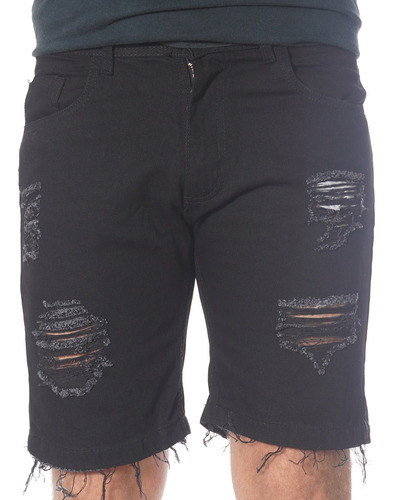 Bermuda Mom Hombre Short Corto Jogger Jean Roturas H31 R