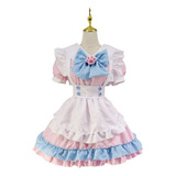 Traje De Maid Cosplay,vestido Lolita Sirvienta Kawaii Rosa