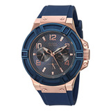 Reloj Hombre Guess U0247g3 Cuarzo 46mm Pulso Azul En