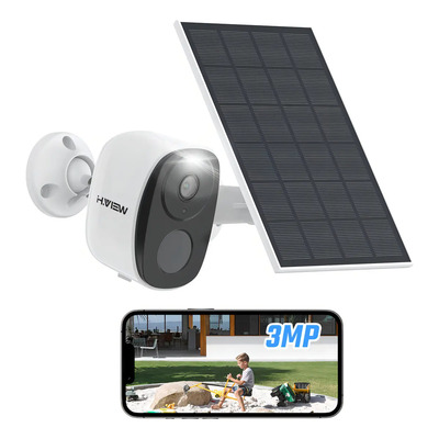 Solar Cámara de Seguridad H.view Hv-wp01-tyWifi Exterior 3mp Con Recargable Color Blanco | Envío gratis