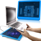 Suporte Base Para Notebook Cooler Usb Ergonômico Led Azul