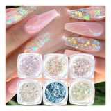 Kit Glitter Flocado Unha Encapsulada Gel Nail Art Decoração