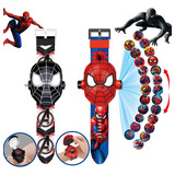 Reloj Proyector Niños Dibujos Animados 48 Imágenes Spiderman