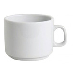 Set X6 Taza Desayuno Linea Recta 212ml Porcelana Verbano