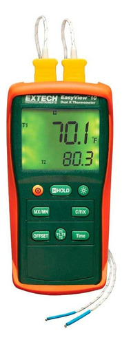 Termometro Tipo K Doble Termopar Easyview Extech Ea10