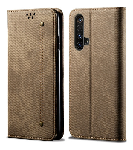 Capa De Couro Flip Horizontal Com Textura Jeans, Estilo Casu