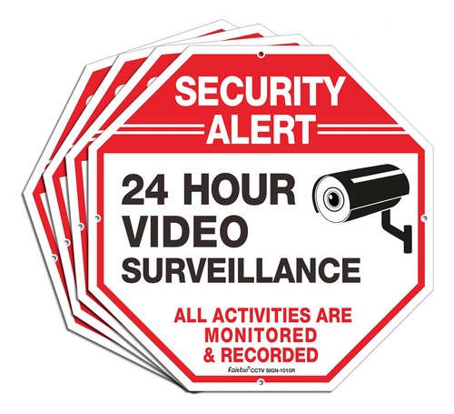 (4 Unidades) De Alerta De Seguridad, Videovigilancia Las 24