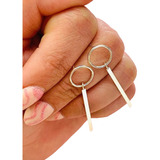 Aros Circulo Y Chapa Colgante Plata 925 Ideal Mujer Ar 400-1