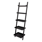 Kiera Grace Modern 5-tier Wood Ladder Bookshelf, Black