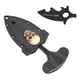 Navaja Defensa Personal Doble Filo Skull Con Collar Outdoor