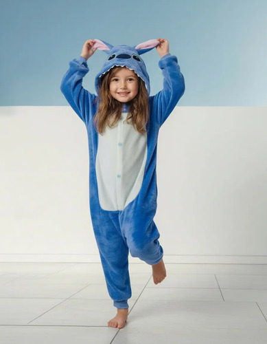 Pijama Macacão Menina Infantil Kigurumi De Pelúcia Com Zíper | Parcelamento sem juros