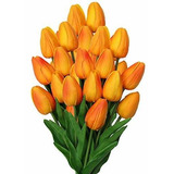 Tulipanes Artificiales De 10unidades Orange 