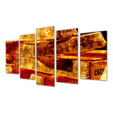 Cuadro 60x100cm Oro Lingotes Valores Gold Economia Money M1