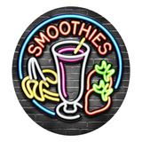 Cartel Smoothies En Neón Led/ Flex/ Logos/ Figuras/ Comercio