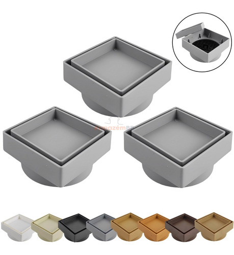 Kit 3 Ralo Oculto Invisível 10x10 Piso Porcelanato Quadrado