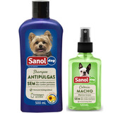 Shampoo Antipulga 500ml + Colonia Perfume Para Cães Machos