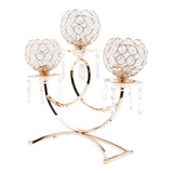 Candelabro D/3 Brazos Que Sostiene Velas Estilo Retro Dorado