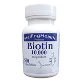 Biotin 10,000 Mcg (500 Tablets) For Hair Growth, Skin, Stro.