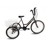 Bicicleta Triciclo Retrô Marrom/creme - Aro 26 - Mont. Hiper