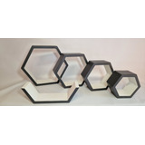 Set De 5 Estantes Hexagonales Color Vintage+ Kit Instalacion