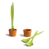 Set Cucharas Para Servir Ensaladas Diseño Plantas Black&blum