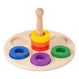 Adena Montessori Juguetes Para Bebs De 6 Anillos En Clavijas