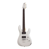 Guitarra Eléctrica Schecter C-6 Deluxe De Tilo Satin White Satin Con Diapasón De Palo De Rosa