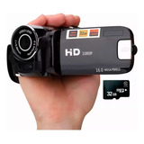 Camera Handycam Filmadora Full Hd Zoom 16x + Sd 32gb C/ Nf