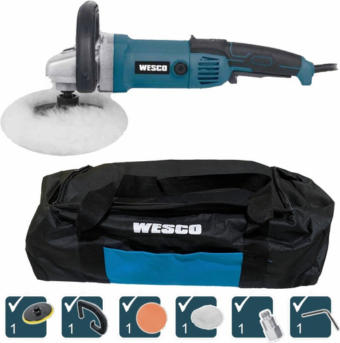 Lixadeira Politriz 7  1400w Wesco Profissional Com Bolsa