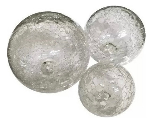 Bolas Esferas De Vidro Decorativas Craquelê Mesa Luxo