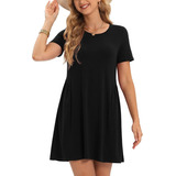 Vestidos Casuales Corto Circular Basico Elegantes Para Mujer