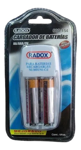 Cargador De Baterías Para Aa, Aaa Y 9v Incluye 2 Baterias Aa