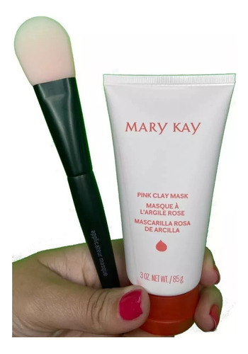 Máscara De Argila Rosa E Pincel De Silicone Mary Kay