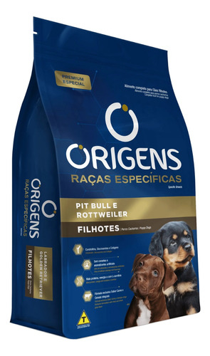 Ração Origens Pit Bull E Rottweiler Filhotes 15kg