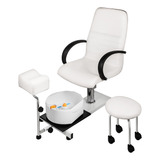 Silla Sillon Hidraulico Masaje Pies Pedicura Spa Blanca