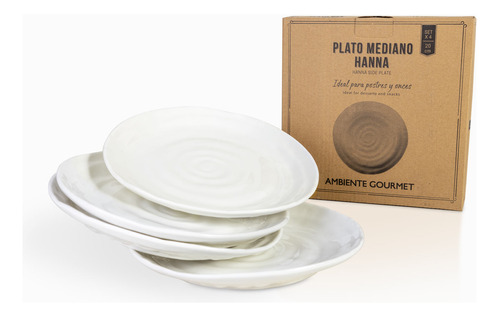 Plato Mediano Hanna 20cm Setx4 Ambiente Gourmet