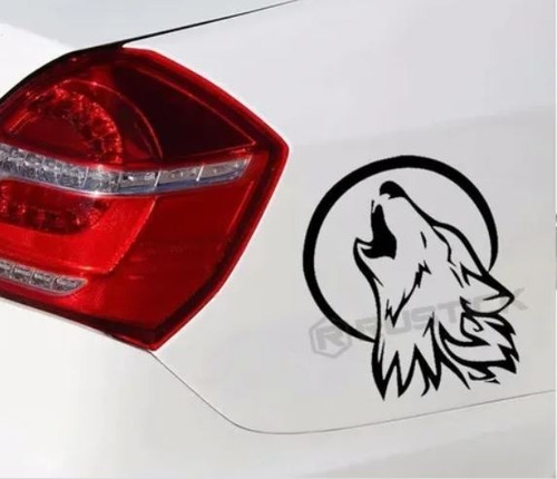 Calco Autoadhesiva Lobo Luna Tatoo Tuning Stickers